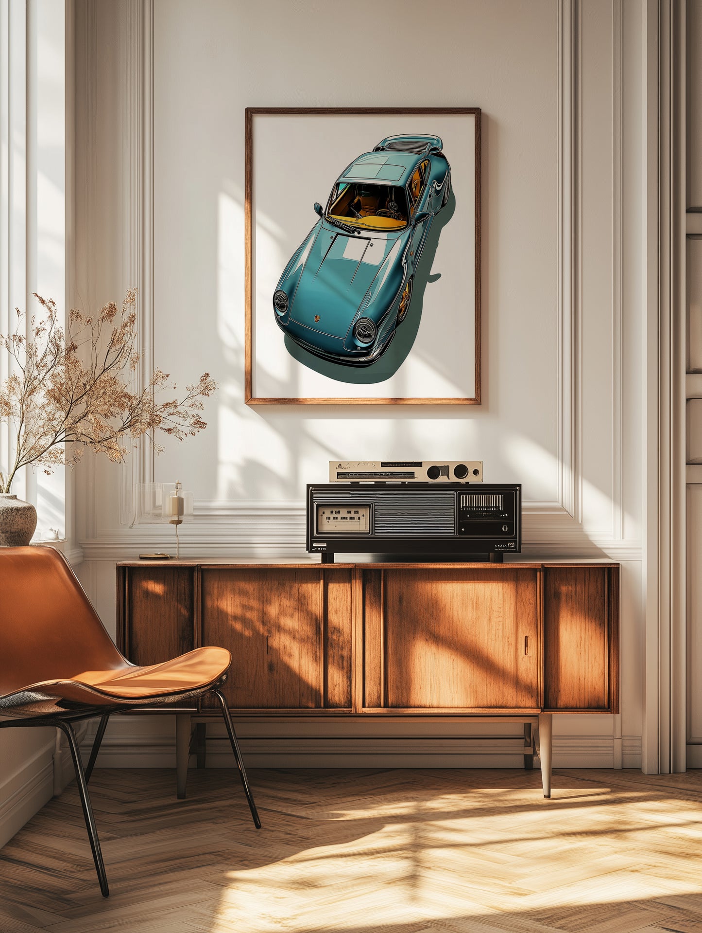 Blue Porsche 911 Wall Print