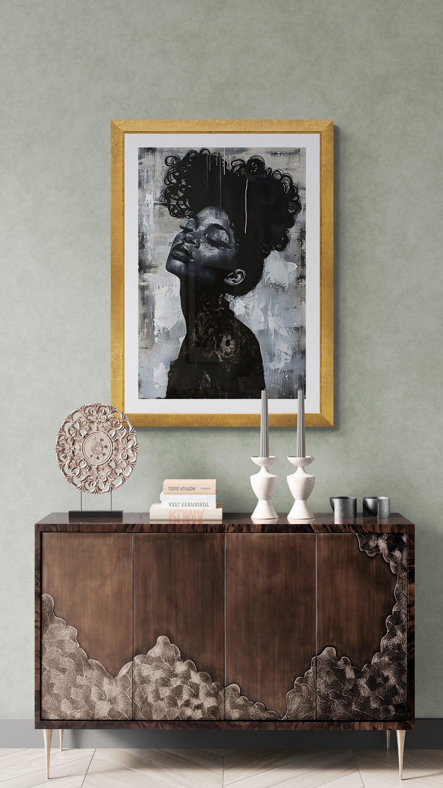 Black and white wall decor
