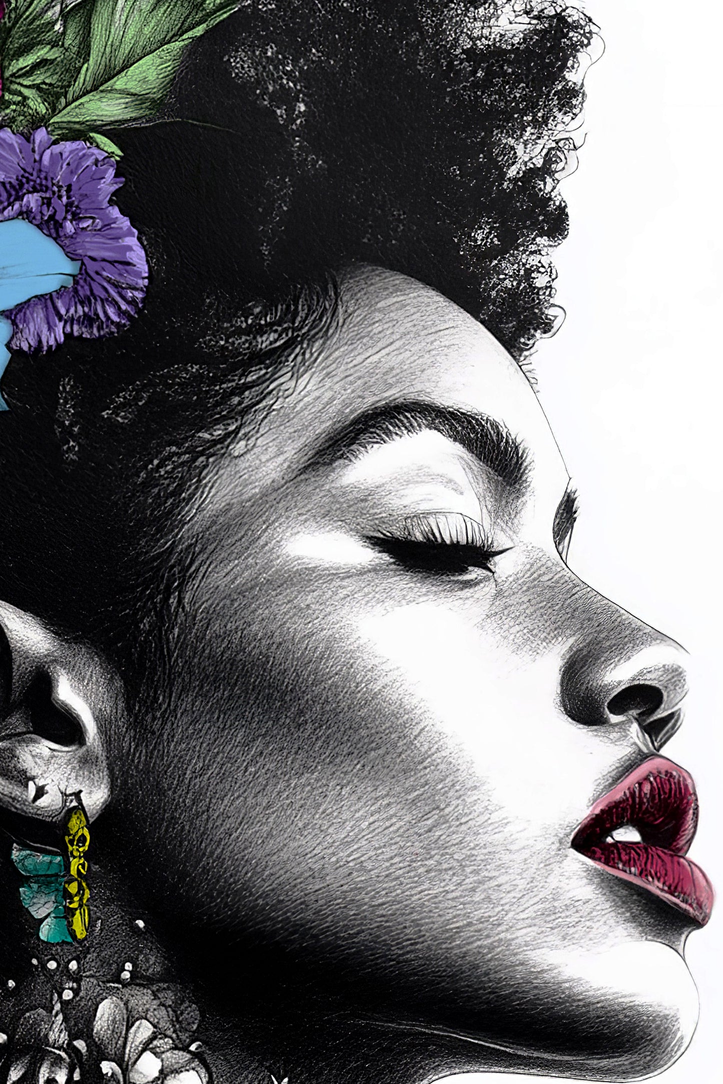 Flor Negra — Detail view showing the artwork's colors and texture