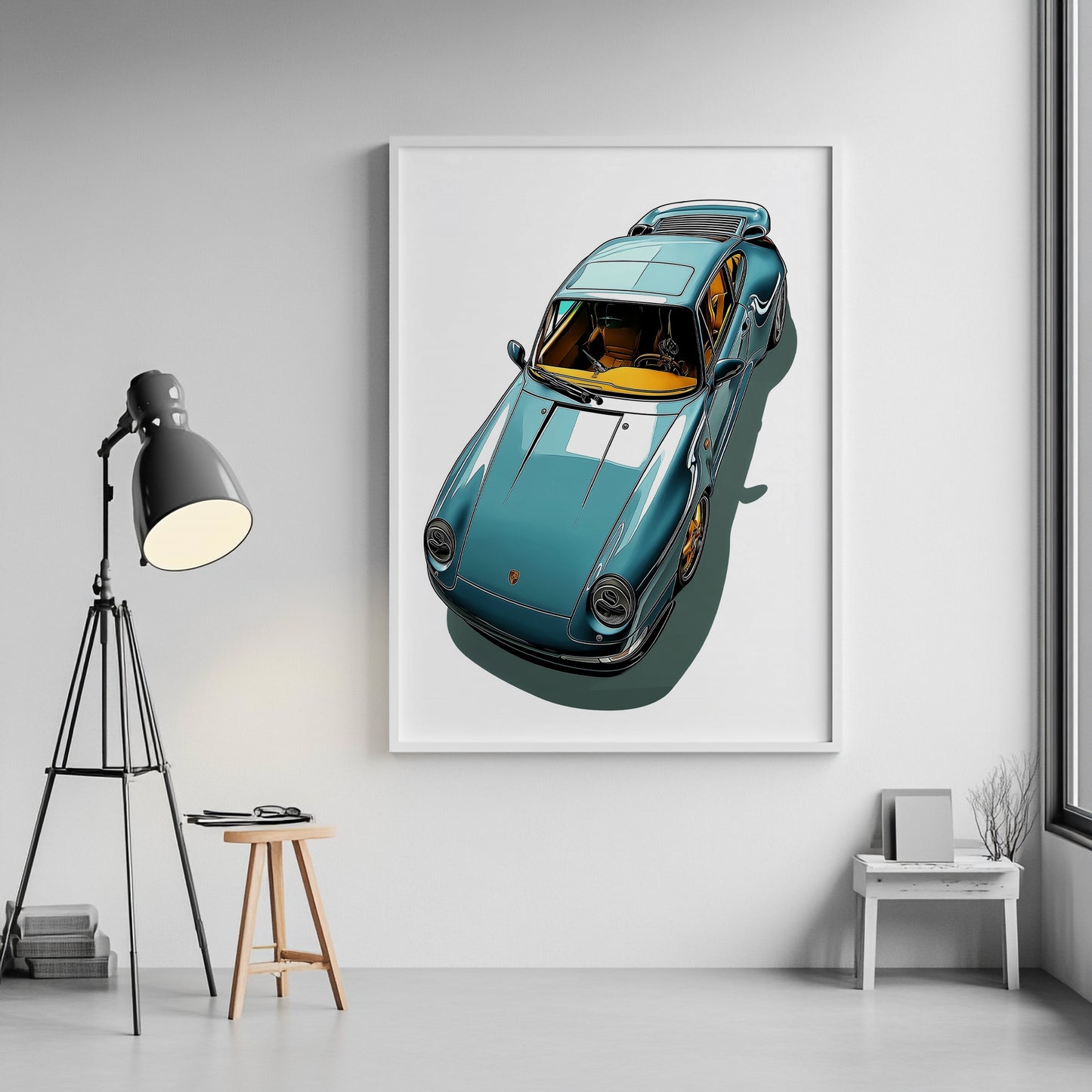 Blue Porsche 911 Wall Print