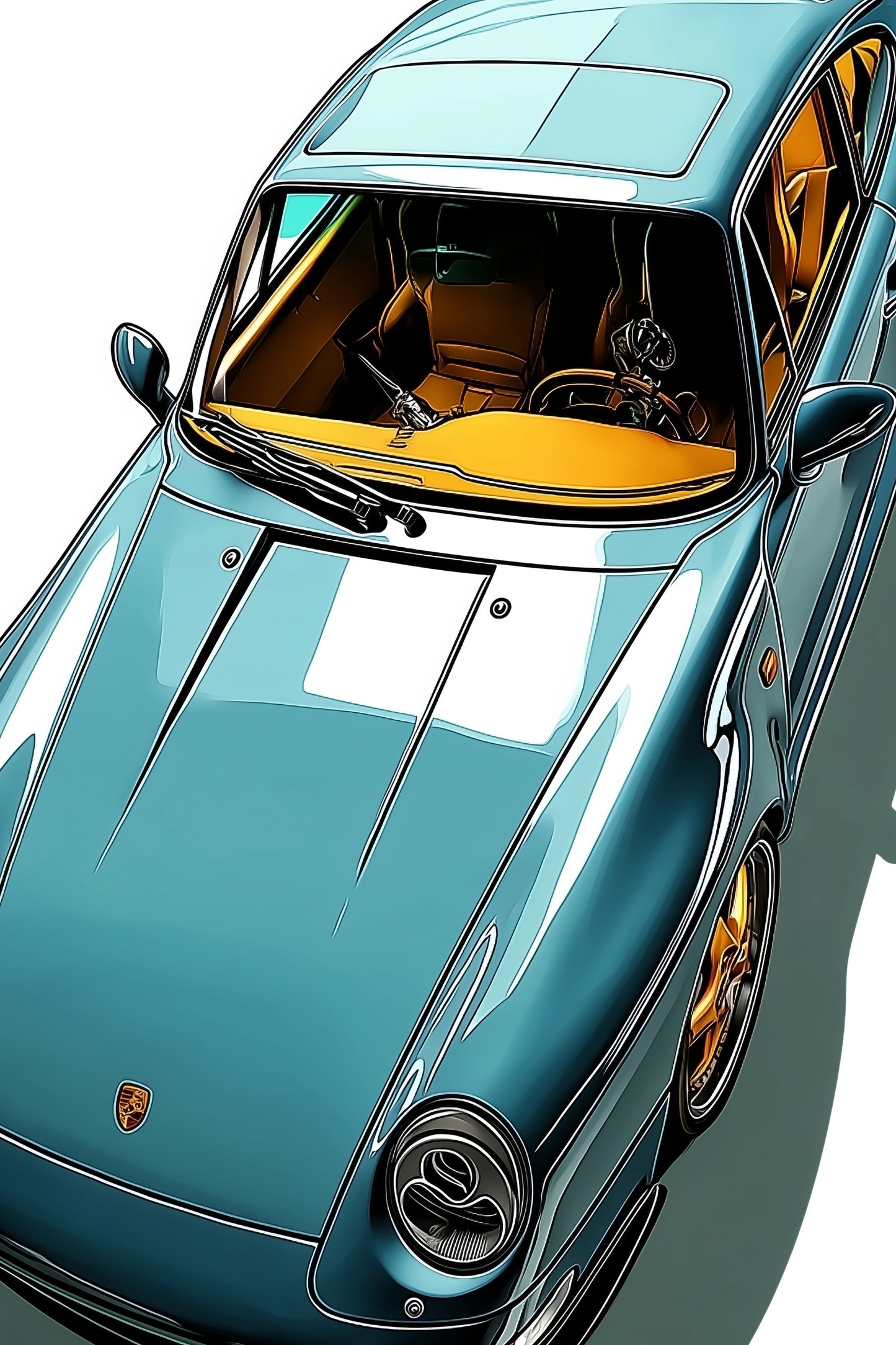 Blue Porsche 911 Wall Print