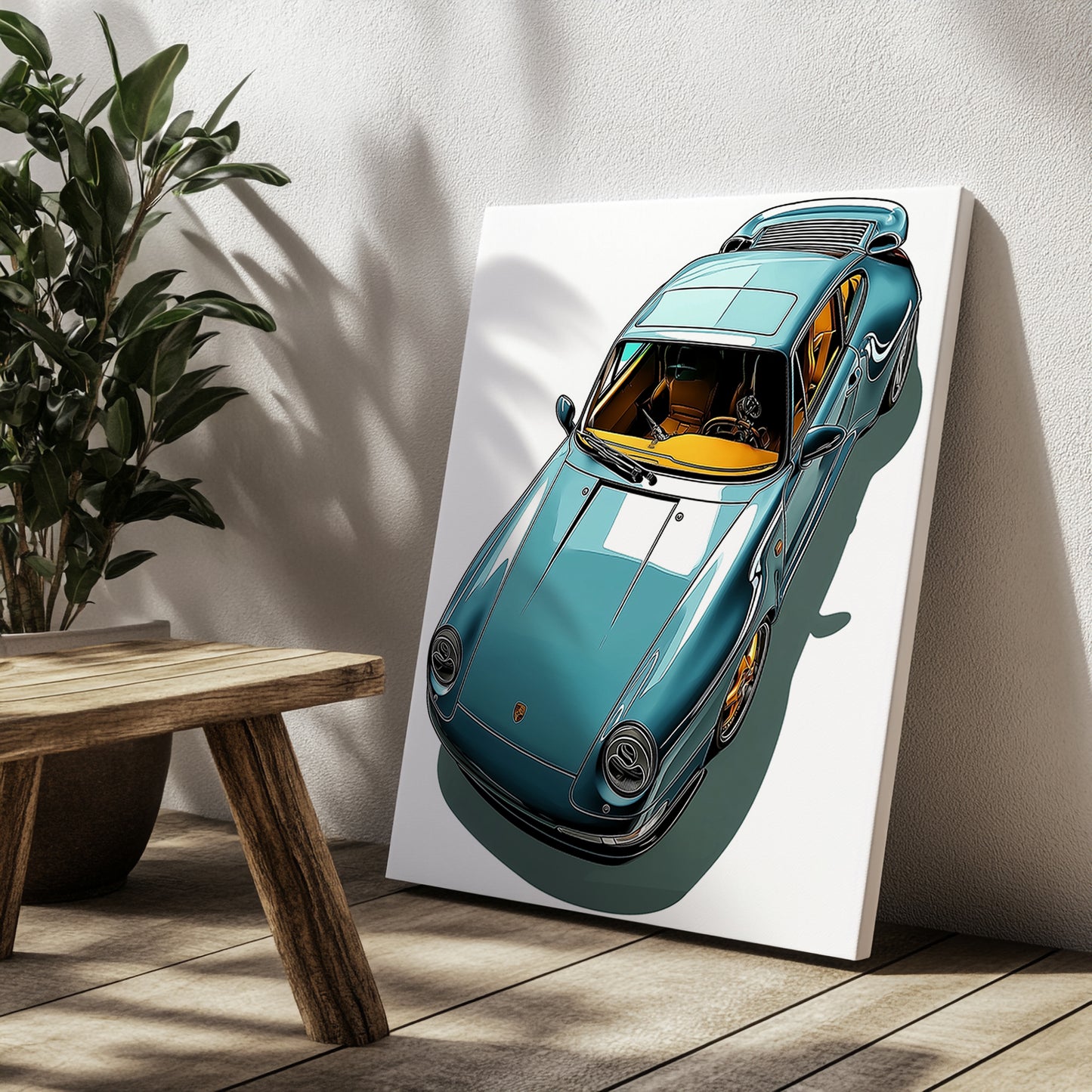 Blue Porsche 911 Wall Print