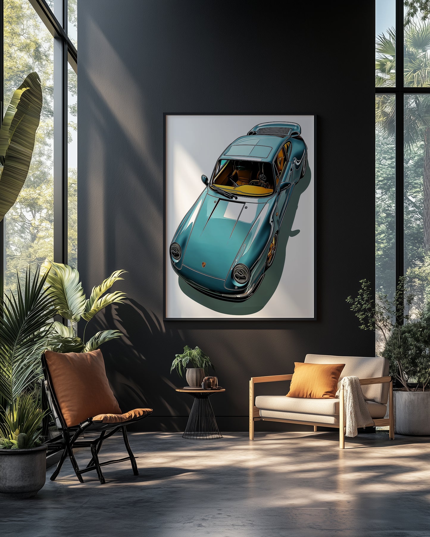 Blue Porsche 911 Wall Print