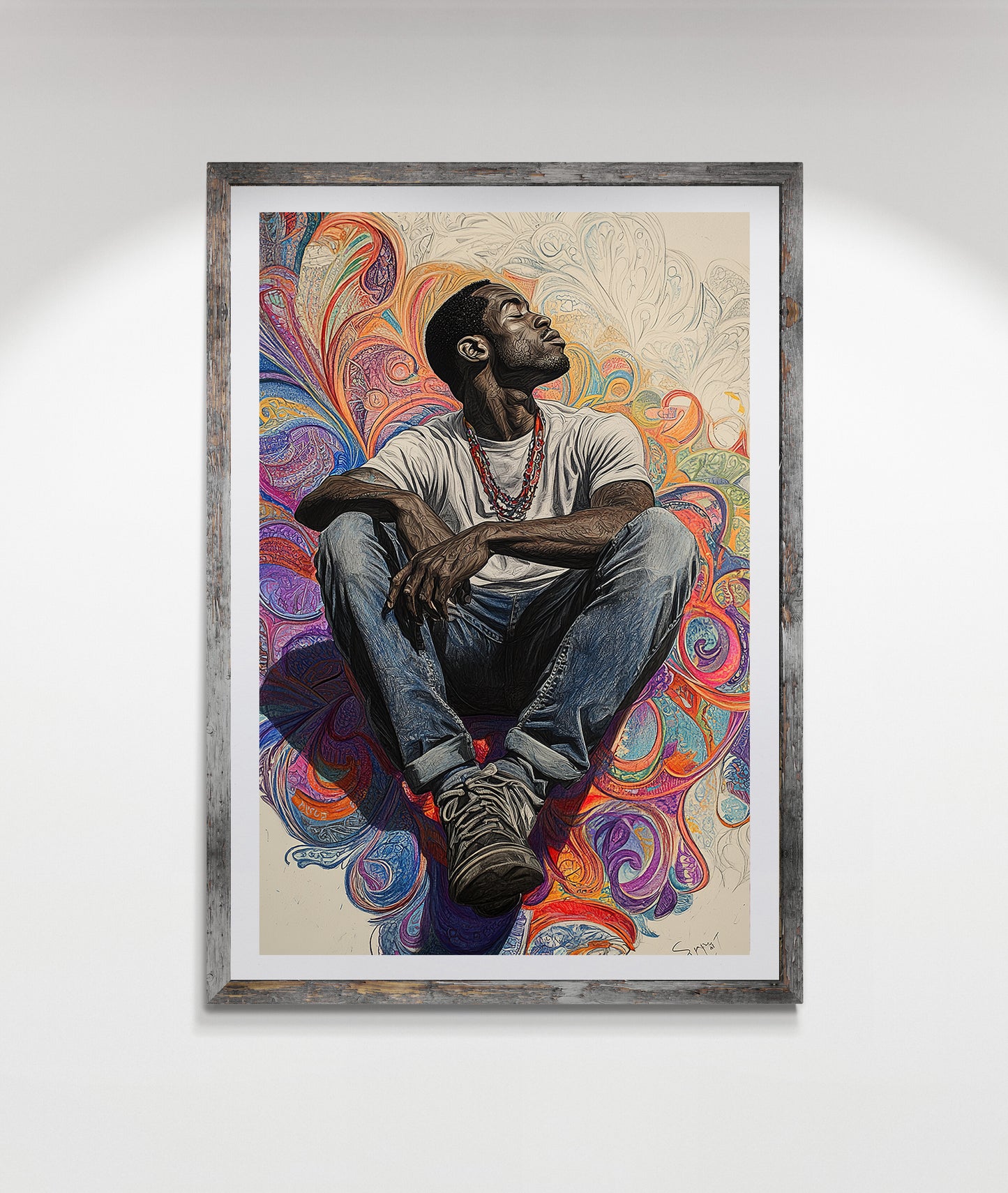 The Thinker - Black Art Print