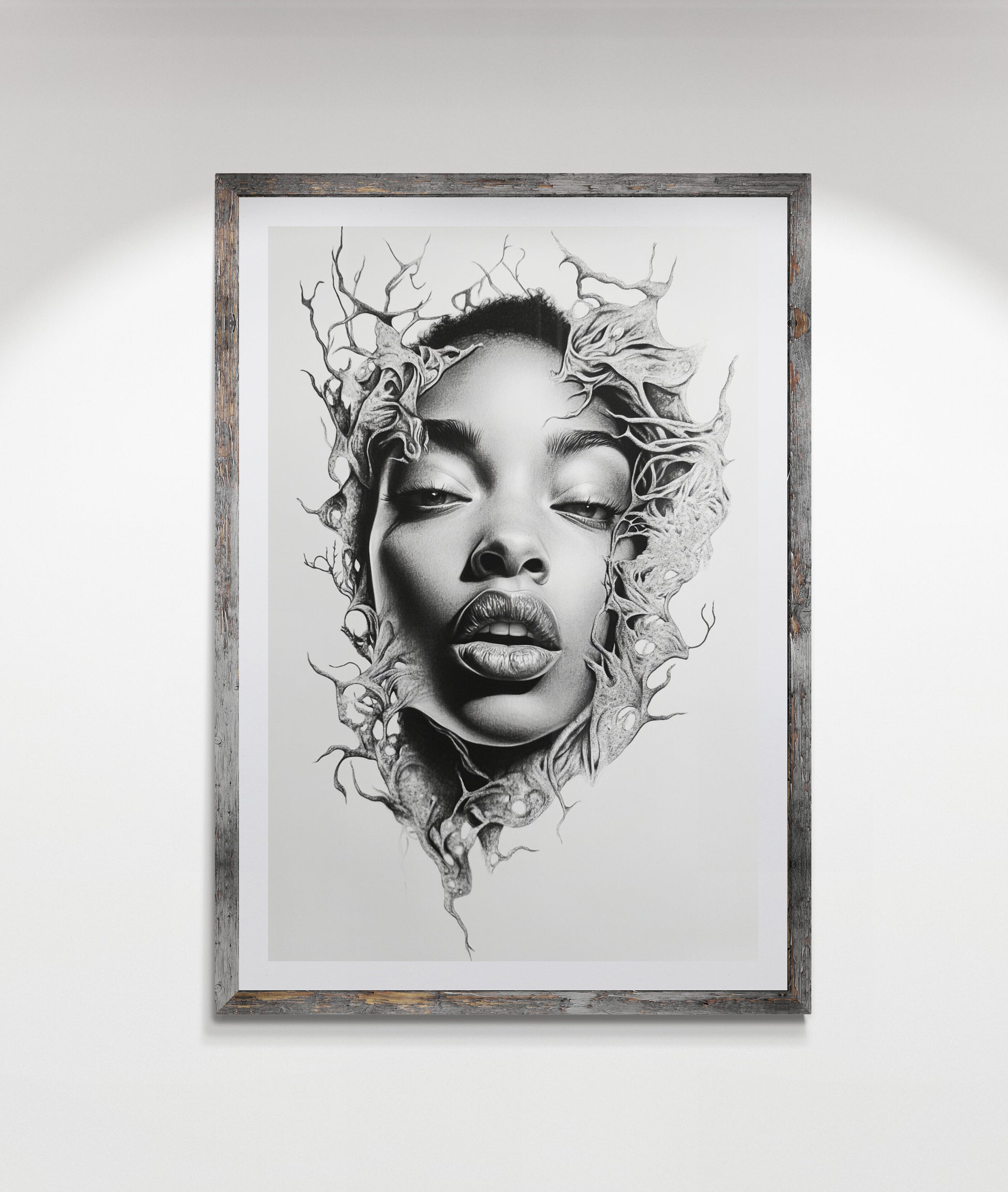 Black pencil wall art