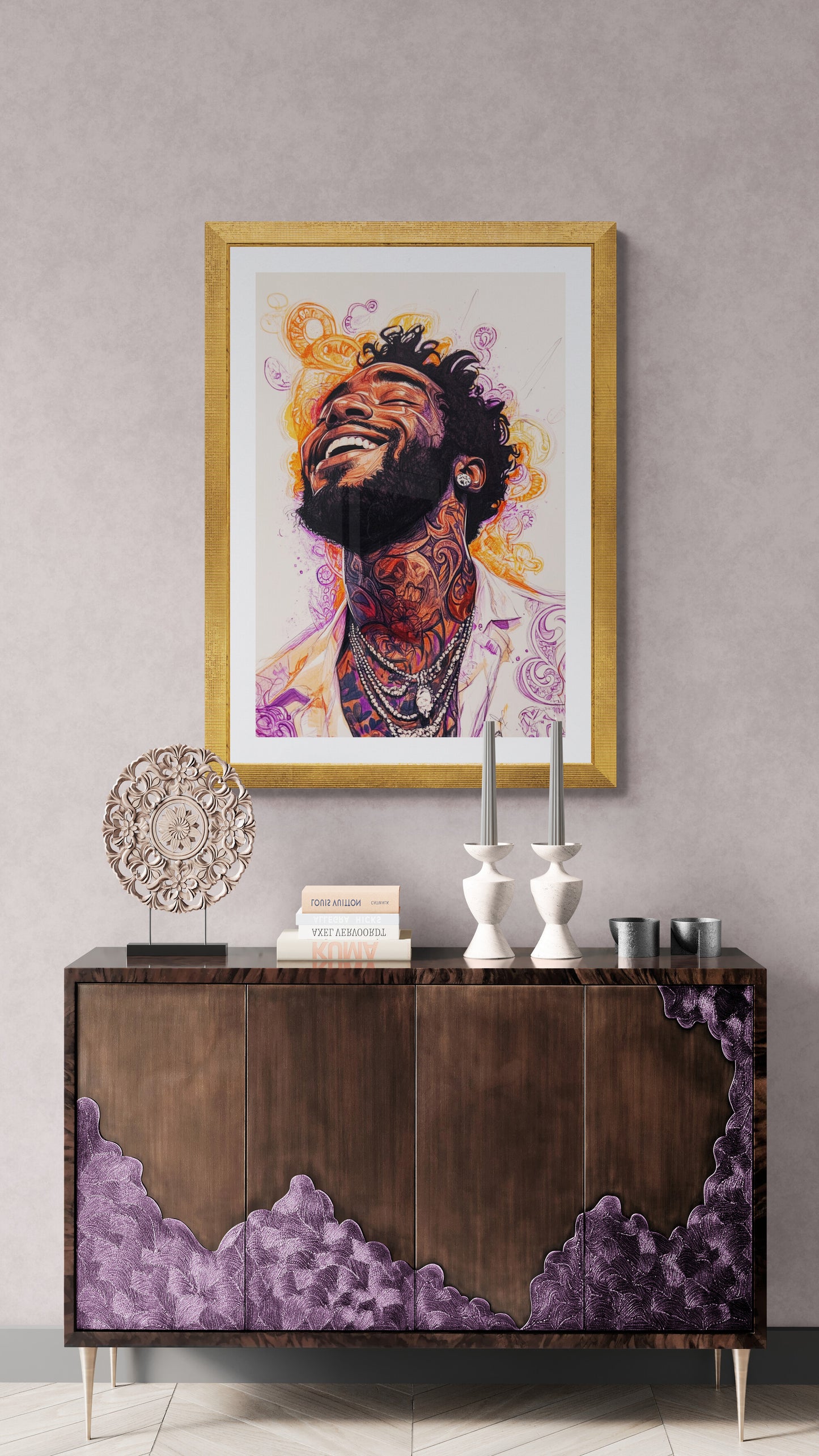 Black art paintings for wall