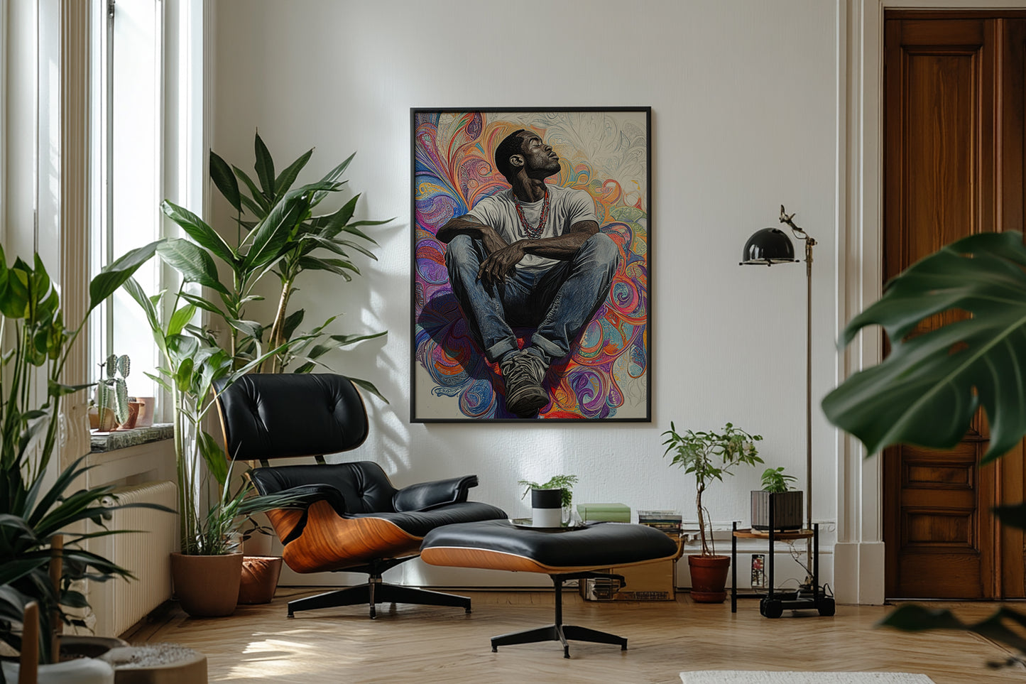 The Thinker - Black Art Print