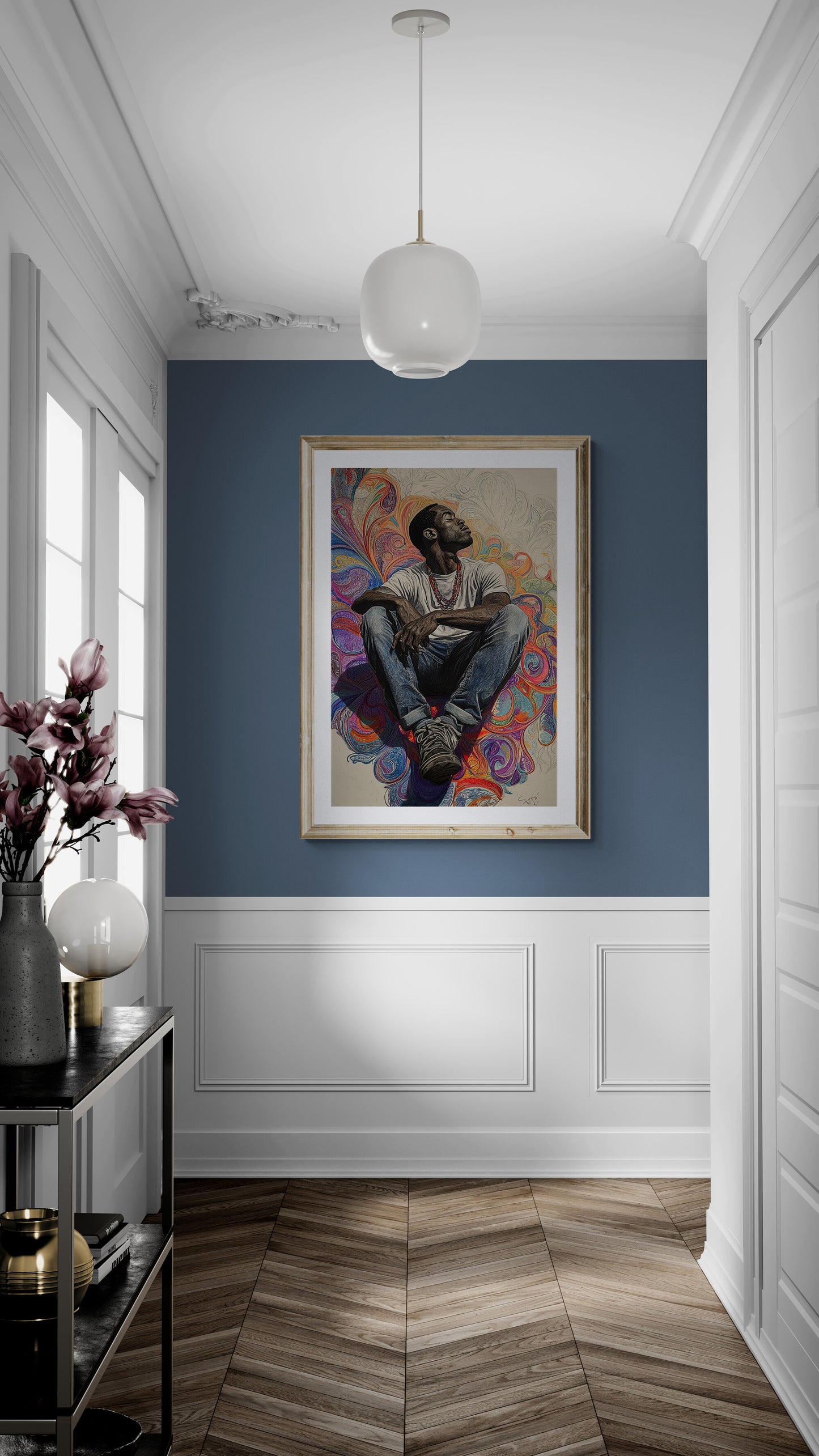 The Thinker - Black Art Print