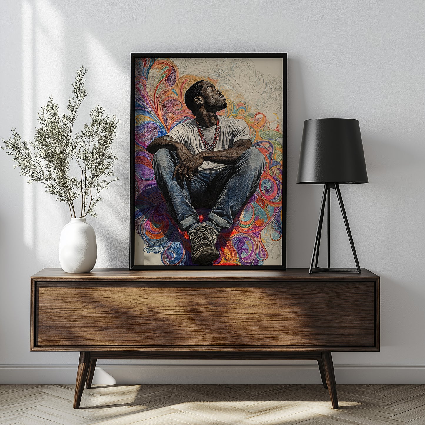 The Thinker - Black Art Print