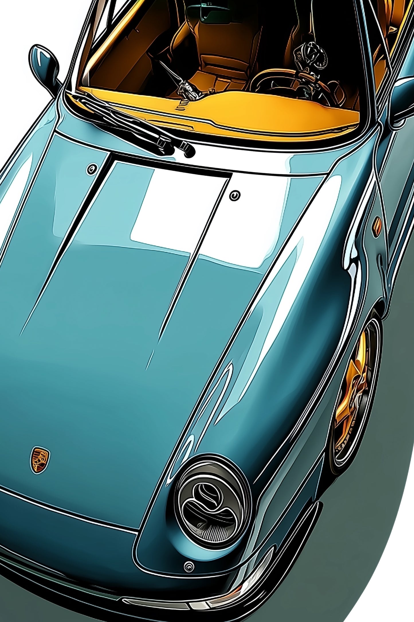 Blue Porsche 911 Wall Print